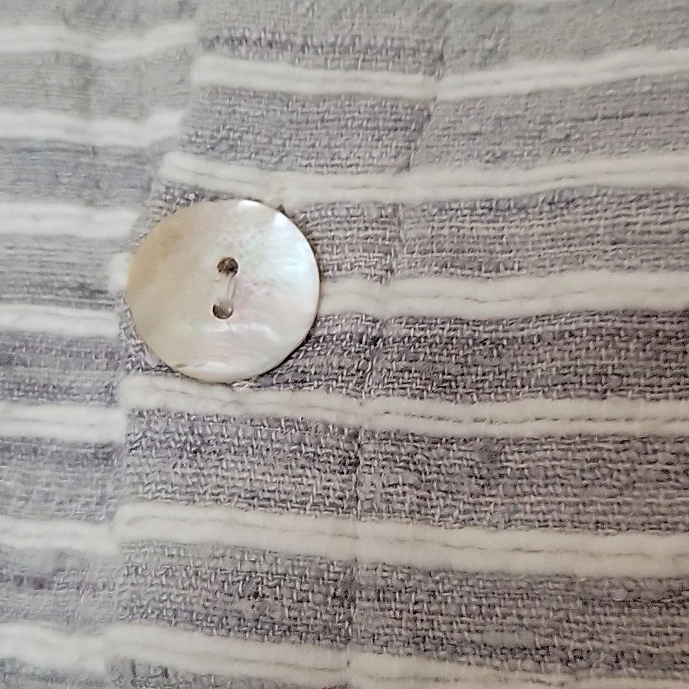West Elm Silk Cotton Blend Mini Stripe Pearl Gray Accent Pillow Cover